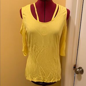 Venus Yellow Cut Out Tank Top with Cold Shoulder. NWOT
